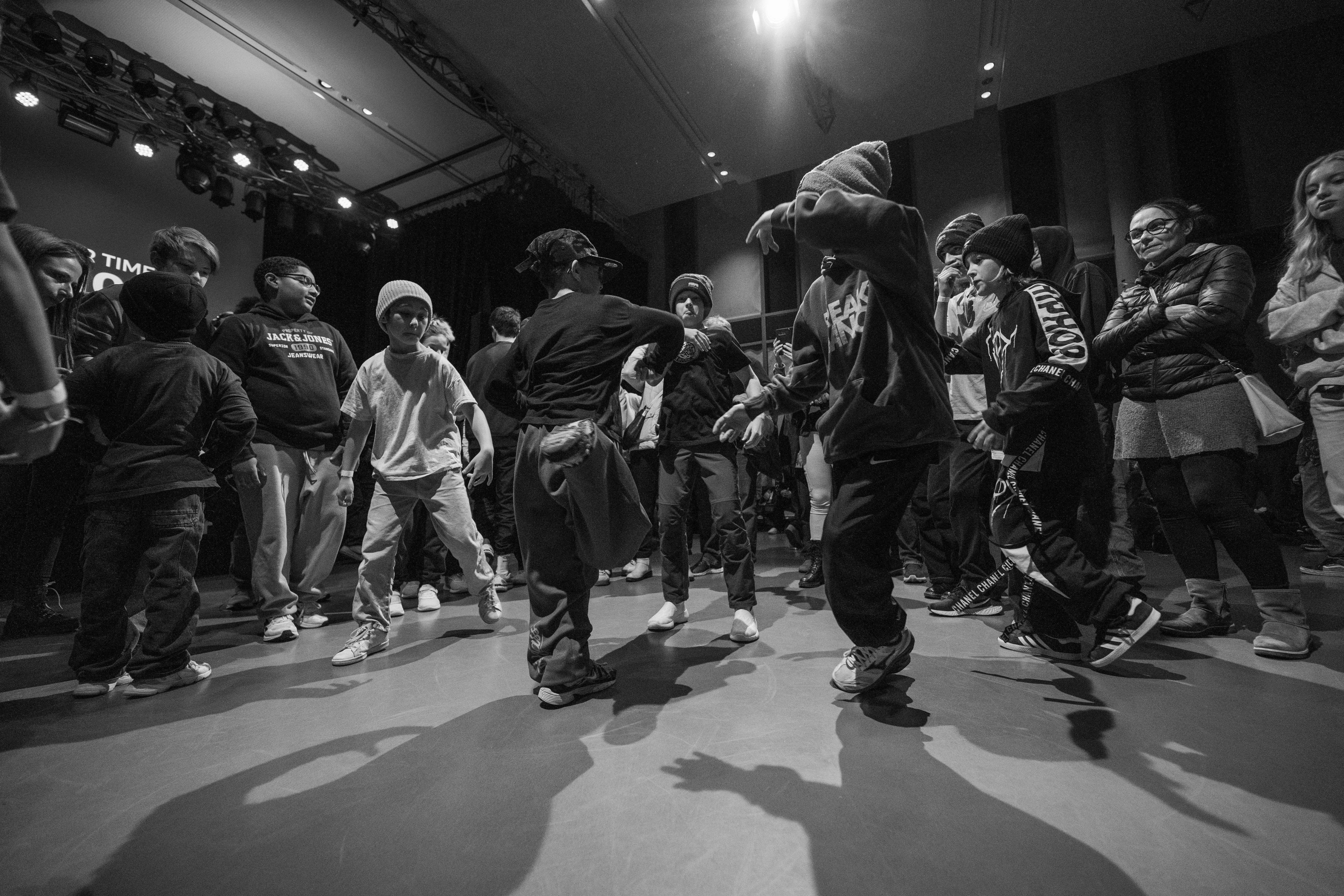 Young Breakers Battle each other in the Dance Cypher
