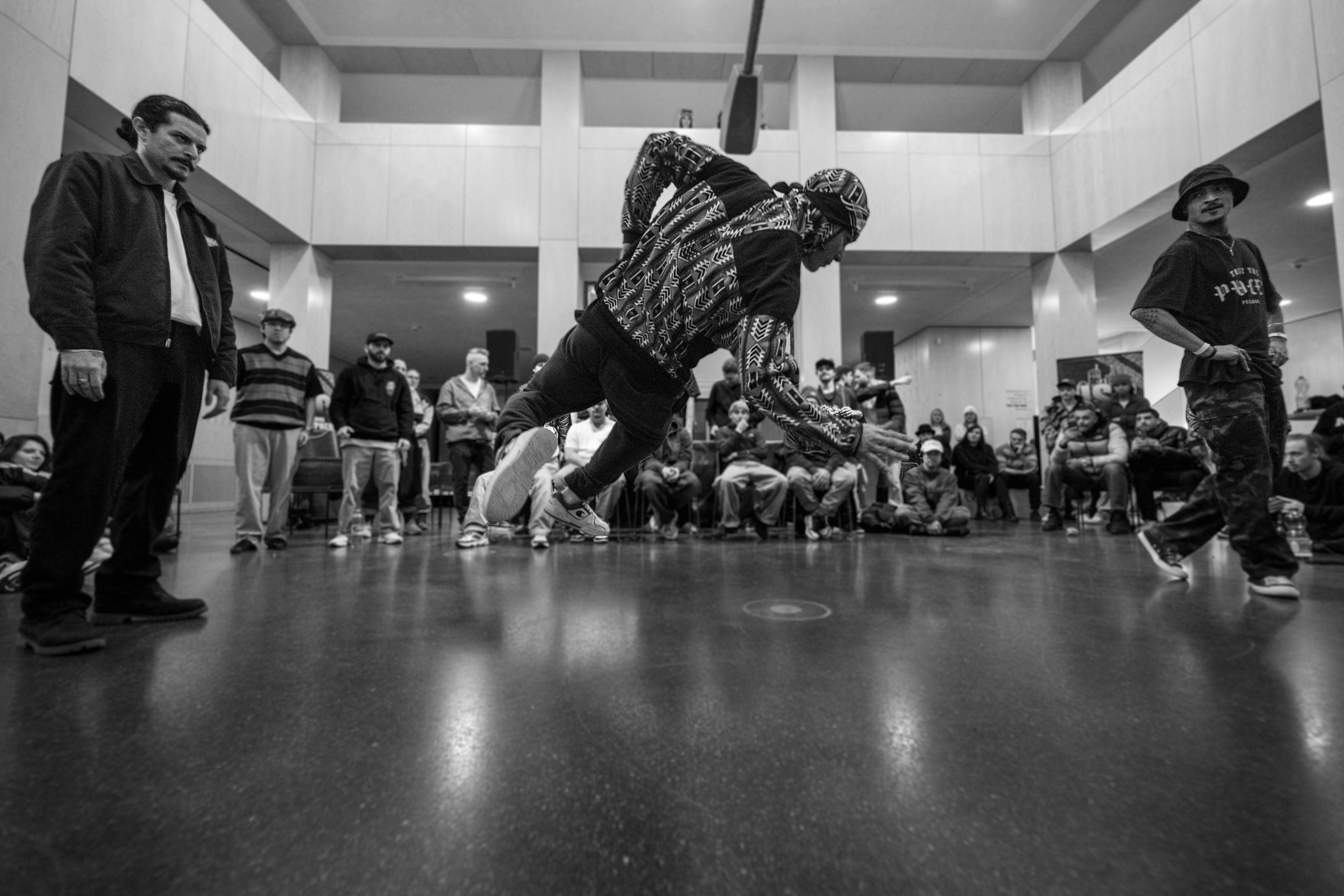 Adult Breaker Jumping to prepare powermoves